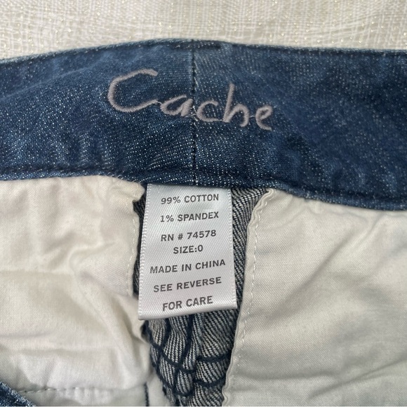 Cache 90s Y2K Medium Wash 2 Button Trouser Jeans Flare Leg Size 0 - Picture 9 of 11
